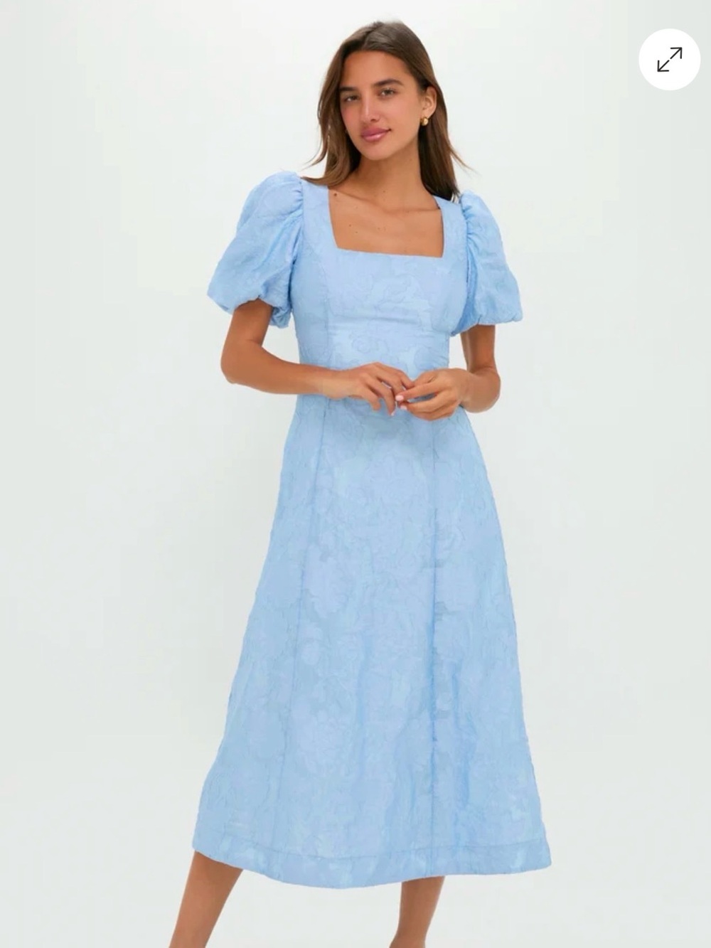 HYACINTH HOUSE
Ice Blue Jacquard Inez Maxi Dress